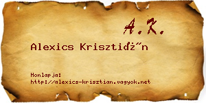 Alexics Krisztián névjegykártya